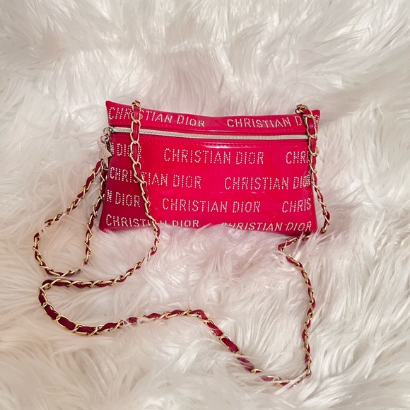 Dior Bags Dior Red And Gold Makeup Pouchcrossbody Bag Poshmark